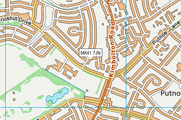 MK41 7JN map - OS VectorMap District (Ordnance Survey)