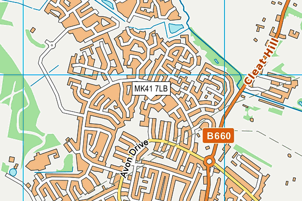 MK41 7LB map - OS VectorMap District (Ordnance Survey)