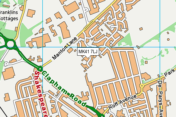 MK41 7LJ map - OS VectorMap District (Ordnance Survey)