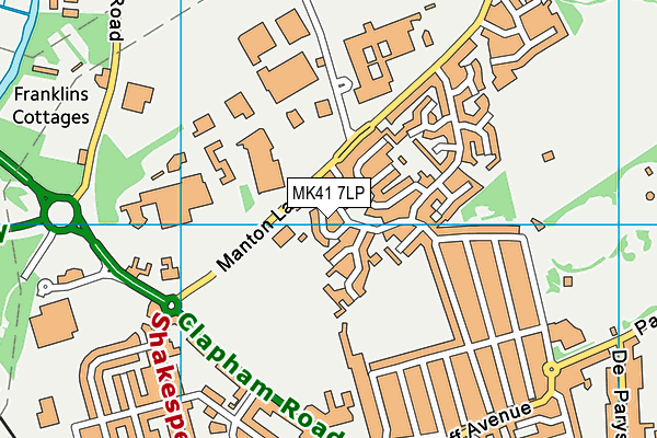 MK41 7LP map - OS VectorMap District (Ordnance Survey)