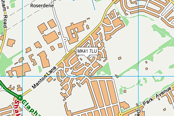 MK41 7LU map - OS VectorMap District (Ordnance Survey)