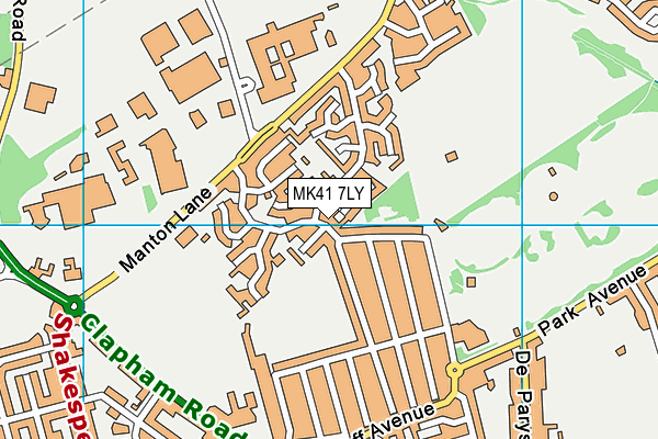 MK41 7LY map - OS VectorMap District (Ordnance Survey)