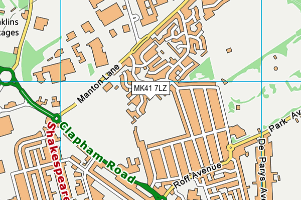 MK41 7LZ map - OS VectorMap District (Ordnance Survey)