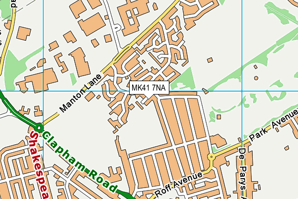 MK41 7NA map - OS VectorMap District (Ordnance Survey)