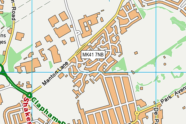 MK41 7NB map - OS VectorMap District (Ordnance Survey)