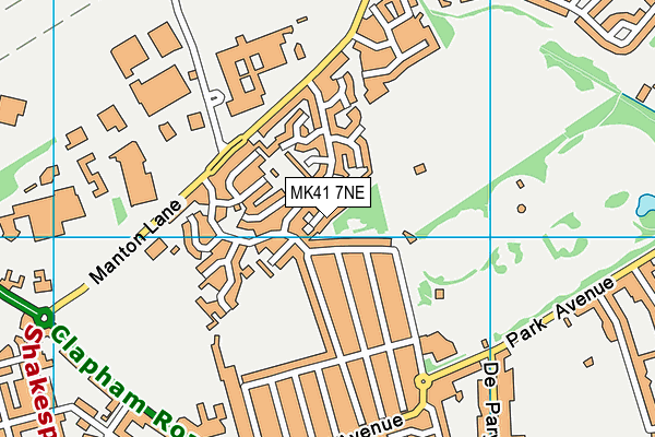 MK41 7NE map - OS VectorMap District (Ordnance Survey)