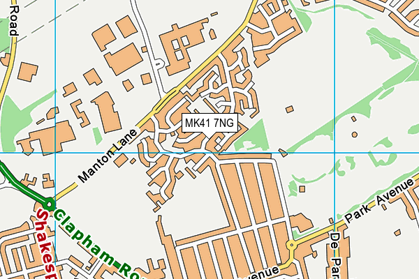 MK41 7NG map - OS VectorMap District (Ordnance Survey)