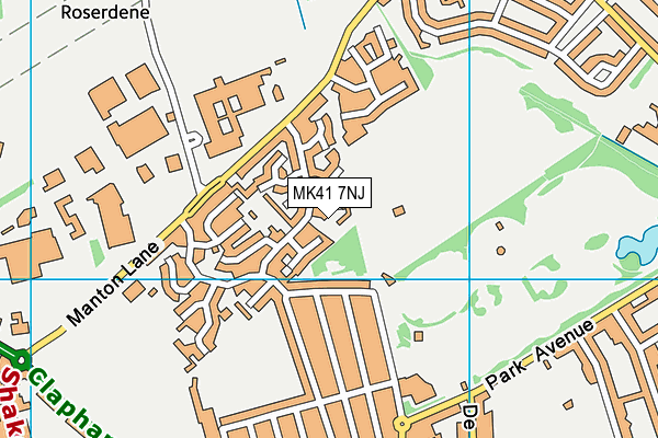 MK41 7NJ map - OS VectorMap District (Ordnance Survey)