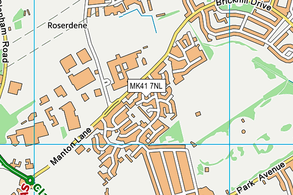 MK41 7NL map - OS VectorMap District (Ordnance Survey)