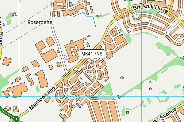 MK41 7NS map - OS VectorMap District (Ordnance Survey)