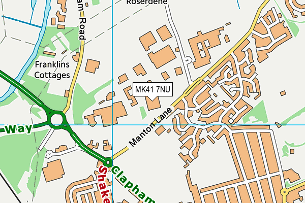 MK41 7NU map - OS VectorMap District (Ordnance Survey)