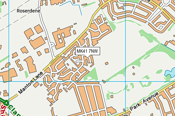 MK41 7NW map - OS VectorMap District (Ordnance Survey)
