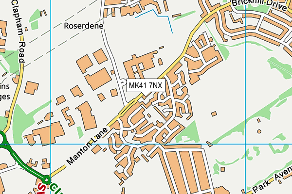 MK41 7NX map - OS VectorMap District (Ordnance Survey)