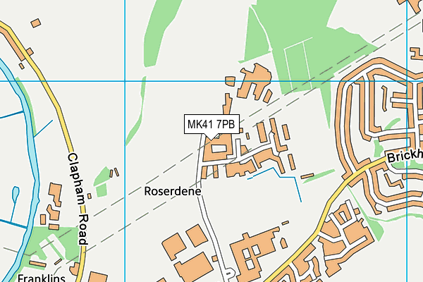 MK41 7PB map - OS VectorMap District (Ordnance Survey)