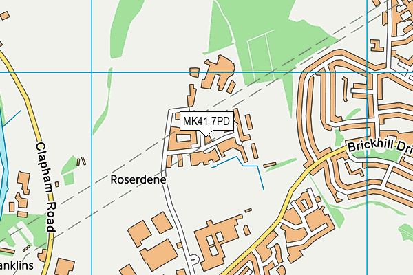 MK41 7PD map - OS VectorMap District (Ordnance Survey)