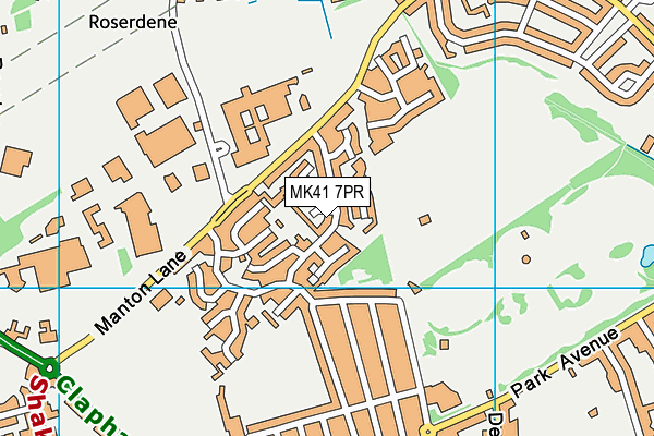 MK41 7PR map - OS VectorMap District (Ordnance Survey)