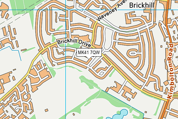 MK41 7QW map - OS VectorMap District (Ordnance Survey)