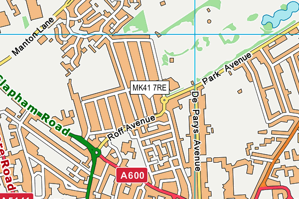 MK41 7RE map - OS VectorMap District (Ordnance Survey)