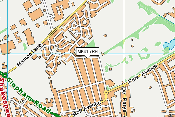 MK41 7RH map - OS VectorMap District (Ordnance Survey)