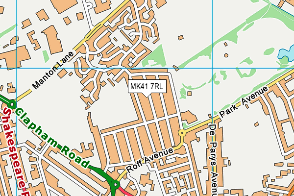 MK41 7RL map - OS VectorMap District (Ordnance Survey)