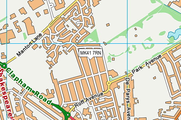 MK41 7RN map - OS VectorMap District (Ordnance Survey)