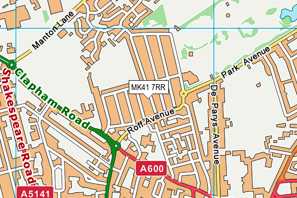 MK41 7RR map - OS VectorMap District (Ordnance Survey)