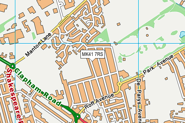 MK41 7RS map - OS VectorMap District (Ordnance Survey)