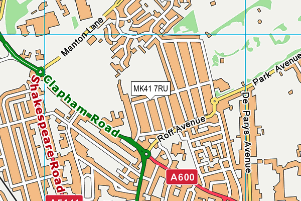 MK41 7RU map - OS VectorMap District (Ordnance Survey)