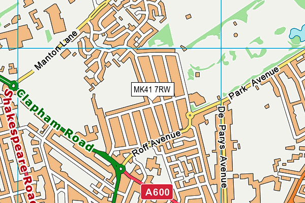 MK41 7RW map - OS VectorMap District (Ordnance Survey)
