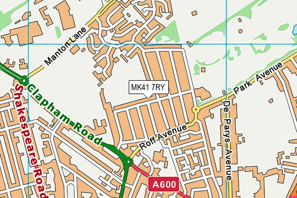 MK41 7RY map - OS VectorMap District (Ordnance Survey)