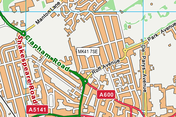 MK41 7SE map - OS VectorMap District (Ordnance Survey)