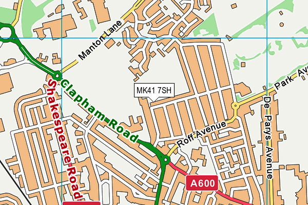 MK41 7SH map - OS VectorMap District (Ordnance Survey)