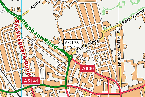 MK41 7SL map - OS VectorMap District (Ordnance Survey)