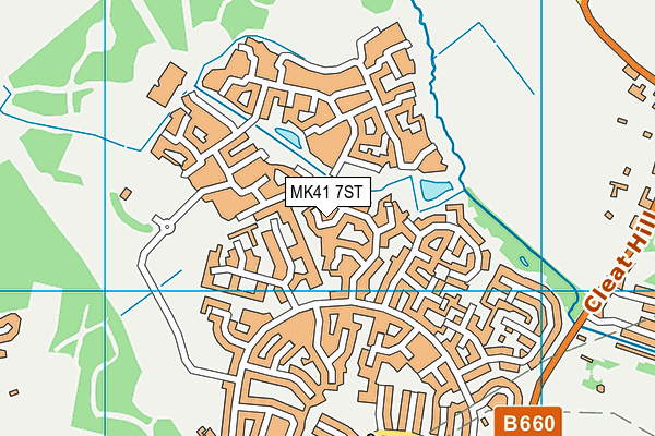 MK41 7ST map - OS VectorMap District (Ordnance Survey)