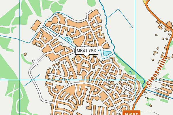MK41 7SX map - OS VectorMap District (Ordnance Survey)