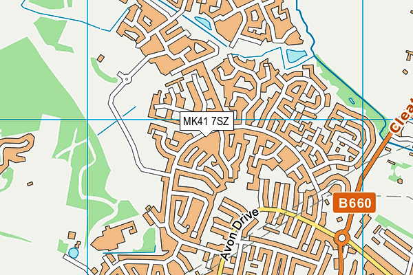 MK41 7SZ map - OS VectorMap District (Ordnance Survey)