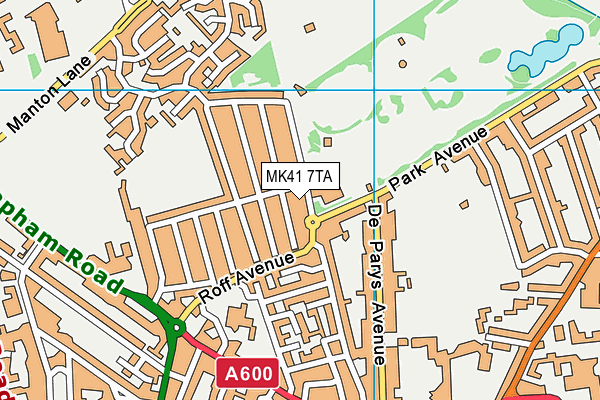 MK41 7TA map - OS VectorMap District (Ordnance Survey)