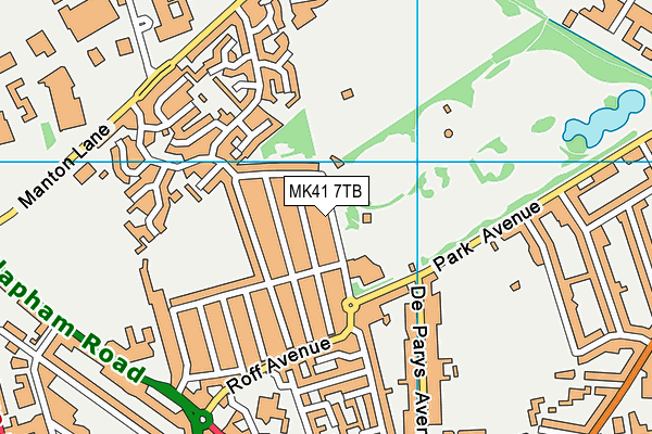 MK41 7TB map - OS VectorMap District (Ordnance Survey)