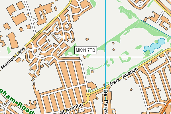 MK41 7TD map - OS VectorMap District (Ordnance Survey)