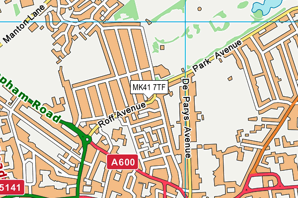 MK41 7TF map - OS VectorMap District (Ordnance Survey)