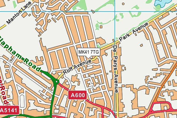 MK41 7TG map - OS VectorMap District (Ordnance Survey)