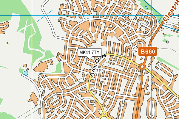 MK41 7TY map - OS VectorMap District (Ordnance Survey)