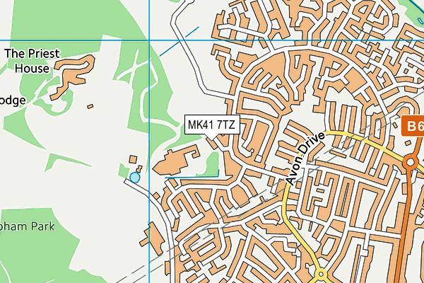 MK41 7TZ map - OS VectorMap District (Ordnance Survey)