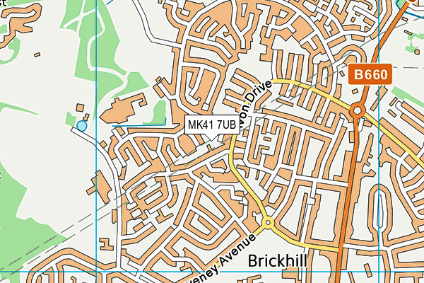 MK41 7UB map - OS VectorMap District (Ordnance Survey)