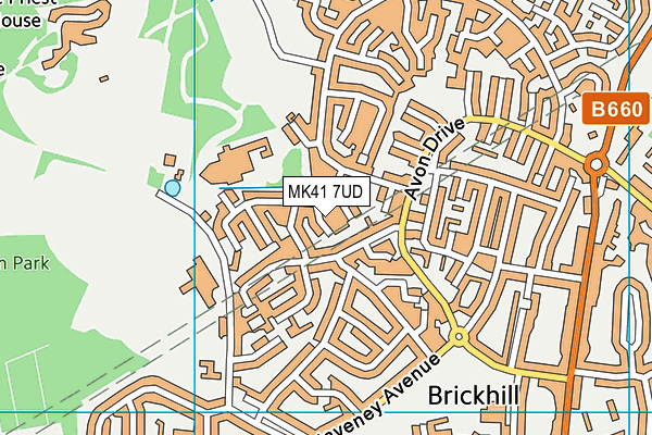 MK41 7UD map - OS VectorMap District (Ordnance Survey)