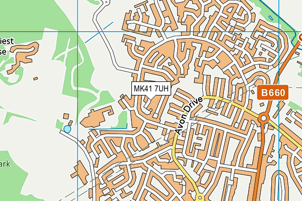 MK41 7UH map - OS VectorMap District (Ordnance Survey)