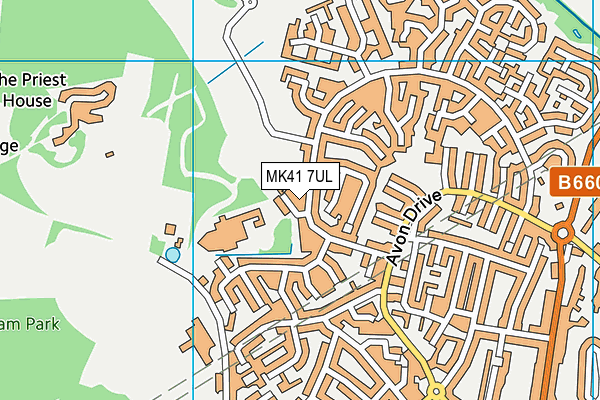 MK41 7UL map - OS VectorMap District (Ordnance Survey)