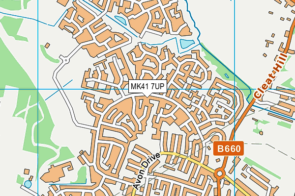 MK41 7UP map - OS VectorMap District (Ordnance Survey)