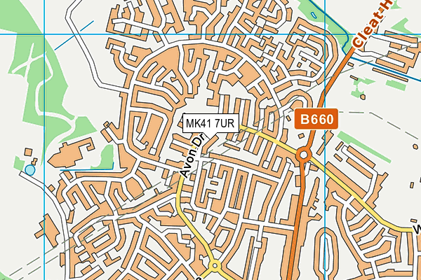 MK41 7UR map - OS VectorMap District (Ordnance Survey)