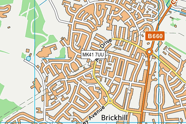 MK41 7UU map - OS VectorMap District (Ordnance Survey)